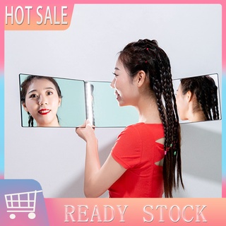 NOR| Glass Hair Cut Mirror Rechargeable Self Cutting Tools Adjustable Mirror Rechargeable for Home Use