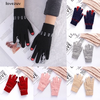 lovezuv mujeres caliente invierno de punto dedo completo pantalla táctil guantes capa manoplas lindo cl