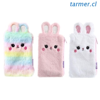 TAR2 Cute Plush Rabbit Bunny Pencil Bag Pen Case Kawaii Makeup Pouch Coin Purse Storage School Supplies