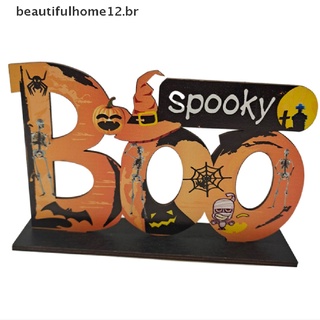 [beautifulhome12.br] Colgante de madera de Halloween adornos colgantes truco o tratar etiqueta espeluznante regalo de niños. (3)
