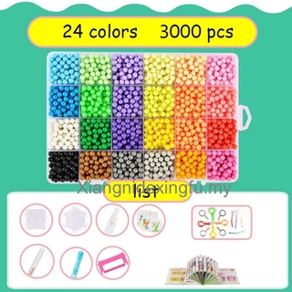 24 colores 3000pcs 5 mm palo de agua mágico perlas diy 3d rompecabezas hama kit de cuentas (4)
