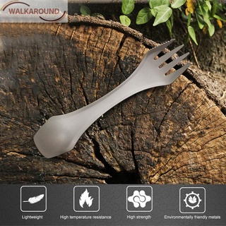 (Wal) Sundick 3 en 1 al aire libre campamento Picnic cuchara tenedor titanio vajilla de cocina cubiertos