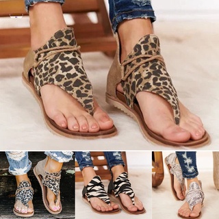 Women Flat Sandals Breathable Anti-slip Back Zipper Open Toe for Summer Beach