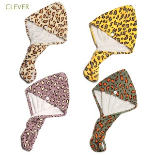 CLEVER Soft Hair Dry Hat Dry Quick Dry Hair Turban Microfiber Hair Towel Wrap Leopard Print Candy Color Bath Towel Bath Accessories Water Absorbing Shower Cap