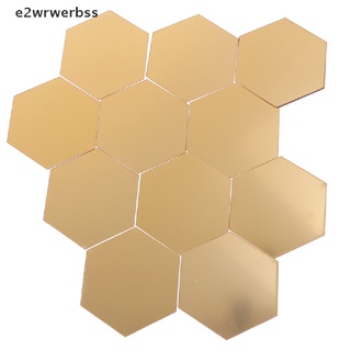 *e2wrwerbss* 12Pcs Hexagonal Frame Stereoscopic Mirror Wall Sticker Decoration hot sell
