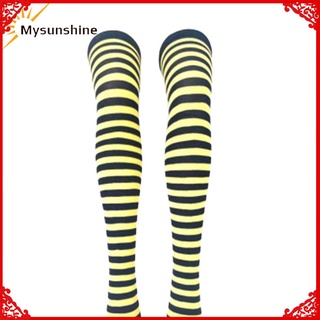Halloween navidad medias de rayas fiesta ropa accesorios sobre la rodilla calcetines rayas calcetines monocromo Color medias