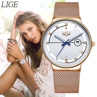 Nueva moda Casual malla correa reloj automático fecha reloj de cuarzo Unisex marca reloj impermeable reloj Jam tangan wanita+caja