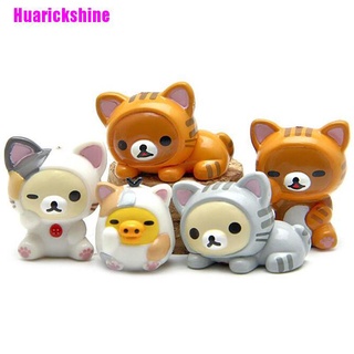 [Huarickshine] 5 piezas de Cosplay mini gato PVC figuras de acción juguetes musgo bonsai paisaje animales