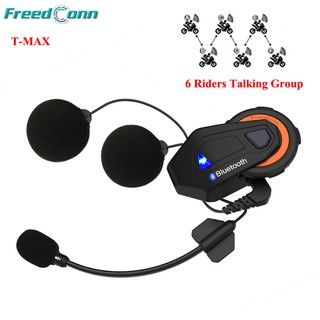 freedconn t-max intercomunicador casco de motocicleta 6 jinetes intercomunicador auriculares bluetooth walkie-talkie interphone