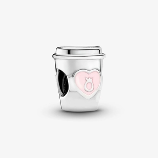 CHARMS Fit Pan pulseras encantos chapado en plata rosa corazón café taza encanto abalorios moda DIY joyería Berloque