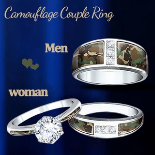 Anillo de pareja de camuflaje de moda exquisita personalidad joyería para hombre propuesta anillos de compromiso personalidad joyería romántica