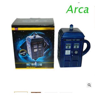 arca doctor who: taza de tardis taza de cerámica con tapa extraíble taza doctor who tardis taza (talla: 1) cyr