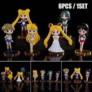 6 unids/set sailor moon figuras anime estatua modelo juguetes figura de acción colección de juguetes para adultos niños