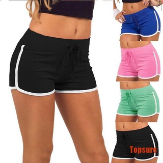 Topsure mujeres señoras pantalones gimnasio Yoga Mini pantalones cortos de rayas danza deporte Fitness Stretc