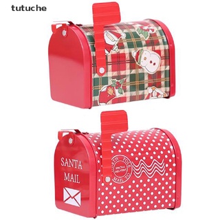 Tutuche Mailbox Design Christmas Candy Can Christmas Iron Box Biscuit Storage Gift Box CL