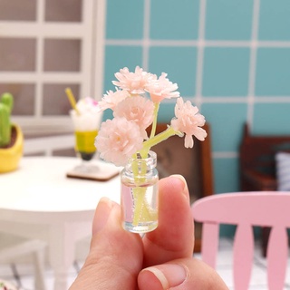 qnkan Dollhouse Flower Decor Fine Workmanship Vibrant Color Decoration Miniature Artificial Flower Plant for Kids