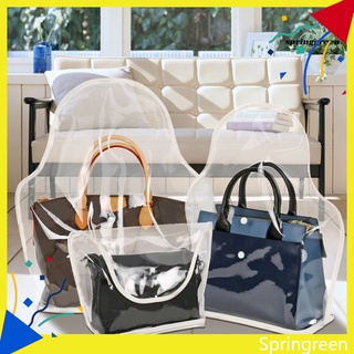 SPRIN Foldable Handbag Storage Organizer Transparent Anti-dust Cover Bag with Button