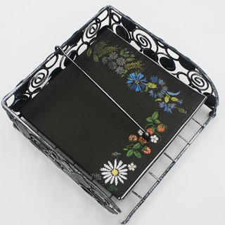 20 hojas/Pack de flores impresas servilletas de papel negro evento y fiesta decoración de pañuelos Serviettes