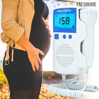 freshone 3.0mhz doppler bebé fetal monitor de ritmo cardíaco pantalla lcd detector ultrasónico