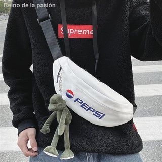 Bolso de mensajero de los hombres de la marca de marea bolso de hombro de lona japonesa mochila pequeña bolsa de pecho bolsa de estudiante ins súper fuego personalidad bolsa de cintura