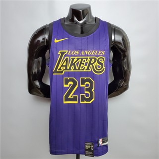Camisa de baloncesto de baloncesto James #23 Lakers cuello redondo de la Nba púrpura Jersey