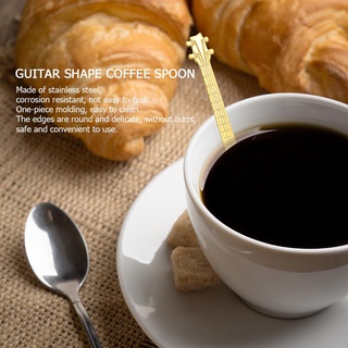 kiko - cuchara de café con forma de guitarra de acero inoxidable, tema de música, té, cucharas