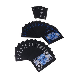 tarjetas de juego de póquer de plástico sa impermeables, pvc negro, cartas de mesa de póker clásicas, trucos mágicos, baraja (54 unidades) (7)