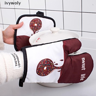 ivywoly sweets - guantes de cocina de algodón para horno de microondas, a prueba de calor, protección cl (1)