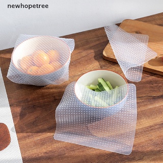 [newhopetree] 4 tapas elásticas de silicona reutilizables para alimentos, cubierta de vacío, sello de alimentos, cubierta caliente