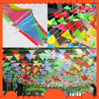 50m triángulo surtido Color banderines bandera cadena banderines banderines fiesta de cumpleaños