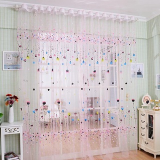 Printing Sheer Curtain Yarn Tulle Window Blind Screen Voile Panel Home Decor