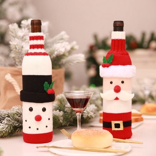 botella de vino cubierta bolsas de navidad cena mesa decoración hogar fiesta decoraciones santa claus proveedor de navidad