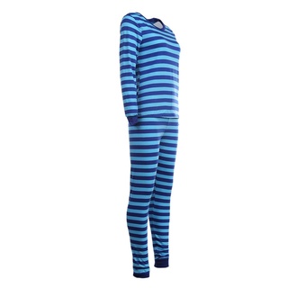2 unids/set home pijamas familia rayas mamá papá bebé ropa de dormir top+pantalones (azul) (7)