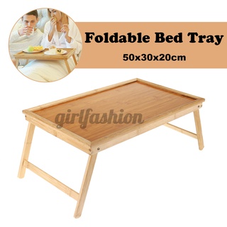 portátil de bambú portátil mesa de cama bandeja de escritorio desayuno servir con patas plegables gf