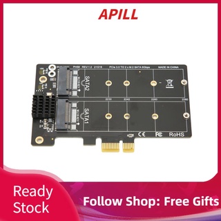 Apill tarjeta adaptadora M.2 SATA a PCI‐E Dual Disk Array transmisión estabilidad expansión