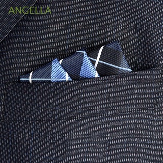 ANGELLA Classic Korean Pocket Hanky Gifts Square Men Handkerchief Trendy For Male Wedding Stripe Dots Birthday Pocket Towels