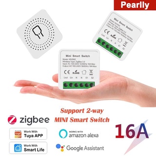 Entrega rápida 10A 16A Tuya Mini Interruptor Inteligente Diy Wifi Push Switch 2 vías Tilhop Genie/Google home Alexa 100-240v pearlly_br