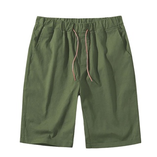 ☆Gh✿Pantalones cortos de playa con cordón para hombre, cintura elástica Casual, Color sólido, pantalones cortos