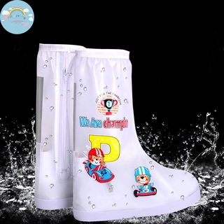 Botas de lluvia larga alta niños reflejan luz de lluvia cubierta de zapatos para niños botas de lluvia antideslizante impermeable botas altas