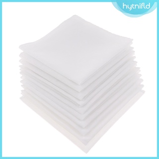 Hytnifld 10 pzas set De pañuelos De algodón blanco Liso para mujer/100%