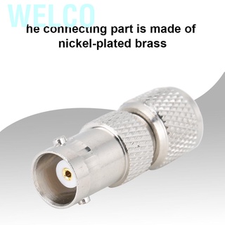 Welco 2 pzs adaptador Coaxial chapado en níquel contacto de latón BNC hembra a mini conector UHF RF (1)
