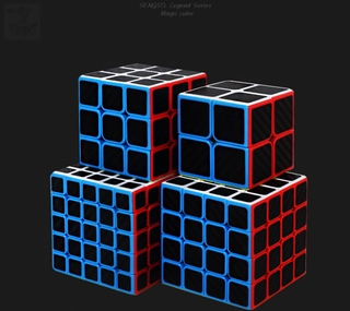 Sengso cubo de Rubiks de fibra de carbono juego 2x2 3x3 4X4 5x5 velocidad Rubics cubo rompecabezas cubo Rubik