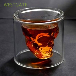 westgate creative shot gafas de doble pared beber taza de cráneo gafas para cerveza vino whisky taza cóctel fresco fiesta en casa vodka taza de café