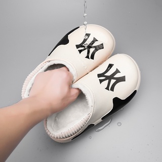Zapatos De Los Hombres Zapatillas Agregar Algodón Para Mantener Caliente Hogar Sandalias De Suave Y Cómodo Impermeable Y Antideslizante