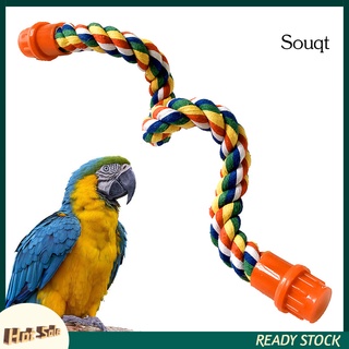 Sqyn 40/55/80cm mascota pájaro loro soporte de cuerda de algodón barra colgante jaula escalada masticar juguete