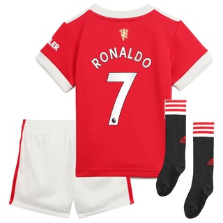 7 RONALDO Manchester UNITED home kid kit 2021-22 Niños Jersey Traje SANCHO B . FERNANDES Fans CAVANI UTD VAN DE BEEK 2021 2022 RASHFORD Camiseta DE Fútbol McTOMINAY (Tops + calças)