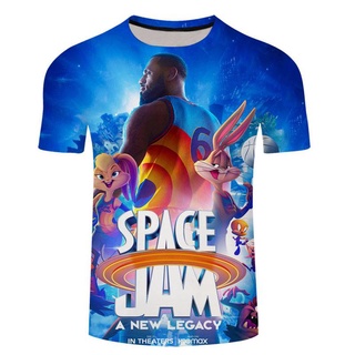 Space Jam A New Legacy T-shirt Short Sleeve Tops Round neck Fashion Lola Bunny James Tee Shirt Birthday plus size Film (1)