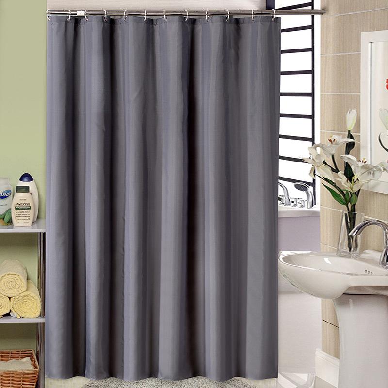 Cortina de ducha gris oscuro gruesa de poliéster cortina de ducha de baño impermeable cortinas de ducha (con anillos de gancho) (1)