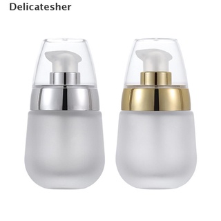 [delicatesher] 30 ml esmerilado cristal transparente loción cosmética tóner suero botella oro flor tapa caliente