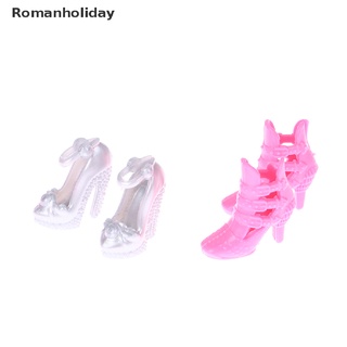 [romanholiday] zapatos de muñeca zapatos de tacón alto sandalias botas mezcla estilo para muñeca colorido 10 pares de juguete cl